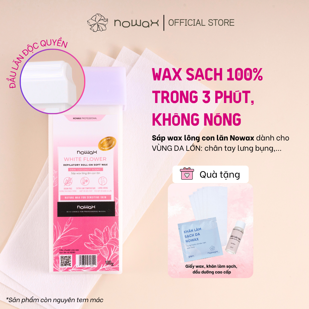 Sáp wax lông con lăn NOWAX WHITE FLOWER kèm dụng cụ - lựa chọn tốt nhất ...
